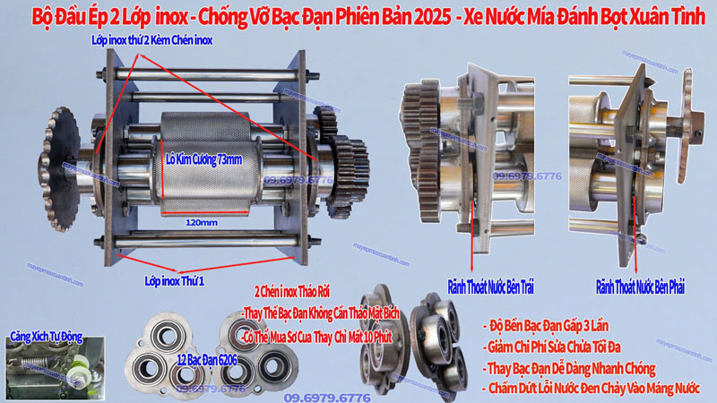 Xe Nuoc Mia Tu Kinh Ban Ngan 55cm