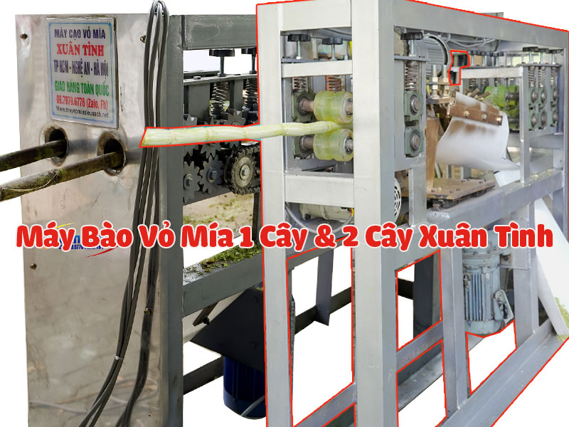 Máy  Bào Vỏ Mía 1 Cây 2 Cây Tự Động Xuân Tình