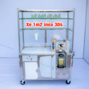 Xe Nước Mía Tủ Kính 1m2 Inox 304 Đánh Bọt Công Nghệ Mới