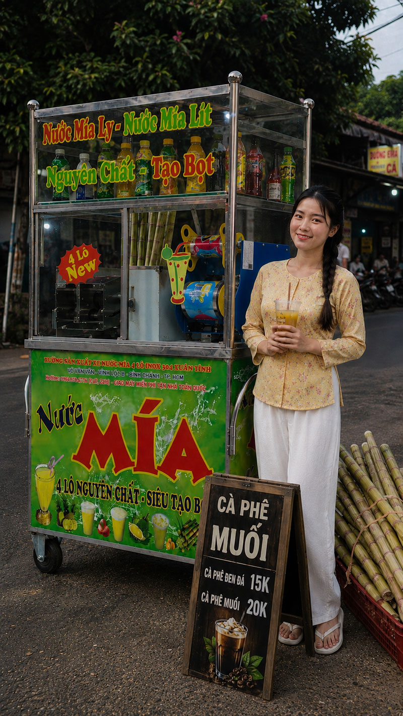 Combo Xe Nuoc Mia 4 Lo 73 Tu Kinh Va May Ep Ly 1 Lit X10 3
