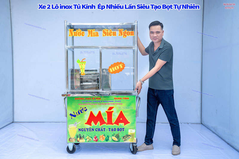 Xe Nuoc Mia 2 Lo Inox Ep Nhieu Lan Tao Bot 3