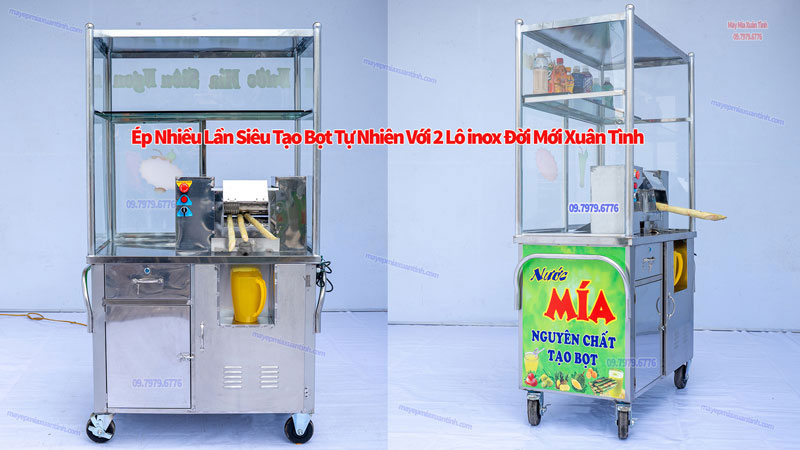 Xe Nuoc Mia 2 Lo Inox Ep Nhieu Lan Tao Bot 5