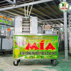 Máy Ép Nước Mía 8 Lô 90 Sầu Riêng Liền Bàn Model 2000